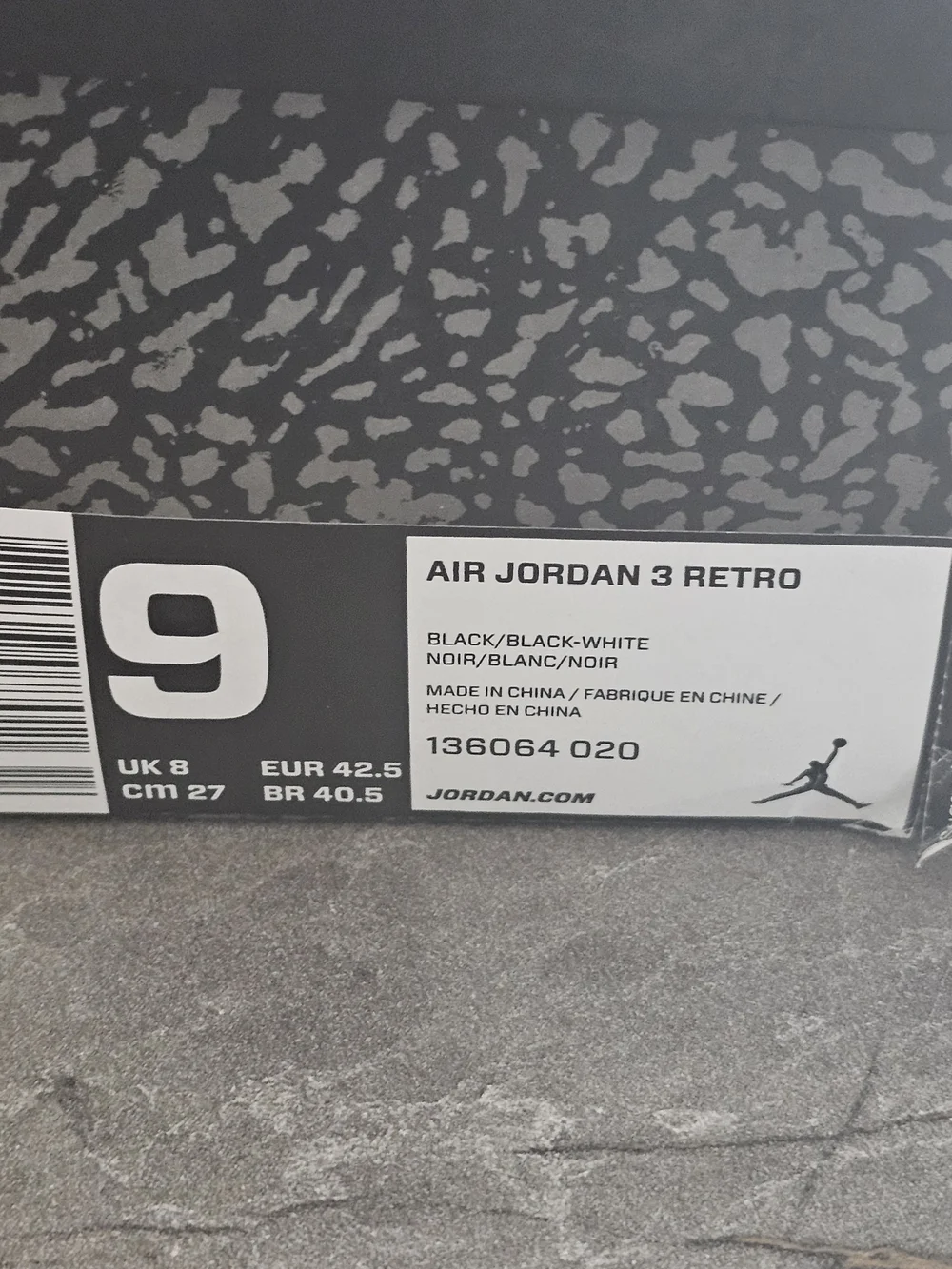 Jordan 3 Retro Black and White Low-Top Sneakers